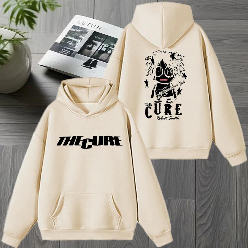 Рок-группа THE CURE 90-е Альтернативный рок Двусторонняя печать уличная одежда Унисекс винтаж хип-хоп Худи Мужчины женщины Флис Толстовка