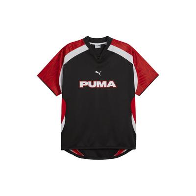 Puma Футбольный трикотажный пуловер с v-образным вырезом, футболка с короткими рукавами, топы унисекс, черный 627936-01