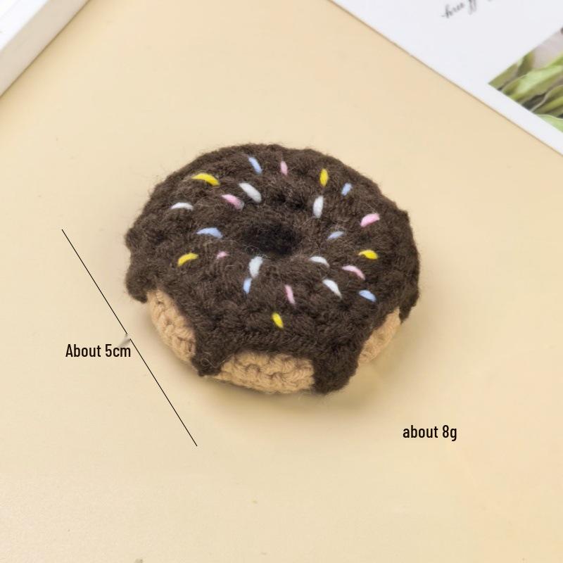 Креативный ручной работы вязаный крючком брелок-подвеска в виде пончика для детей