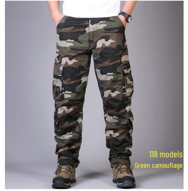 Мужские сверхпрочные хлопковые брюки камуфляжной расцветки – Прочные, износостойкие, повседневные комбинезоны в военном стиле больших размеров.