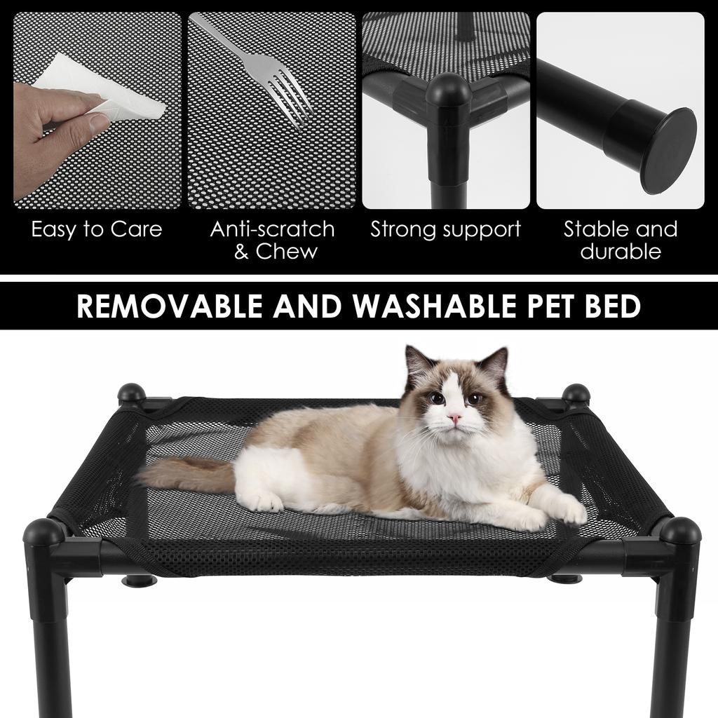 49cm Elevated Dog Bed Portable Breathable Raised Outdoor Pets Bed Steel Frame Durable Camping Cat House for Outdoor Indoor Use
