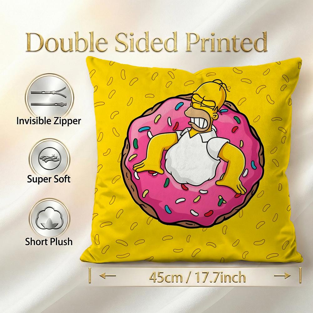 Cartoon The Simpsons Cushion Cover 1Pcs Decorative Covers Soft Cushion Case For Sofa Couch Decor 40X40 45X45 Pillowcases