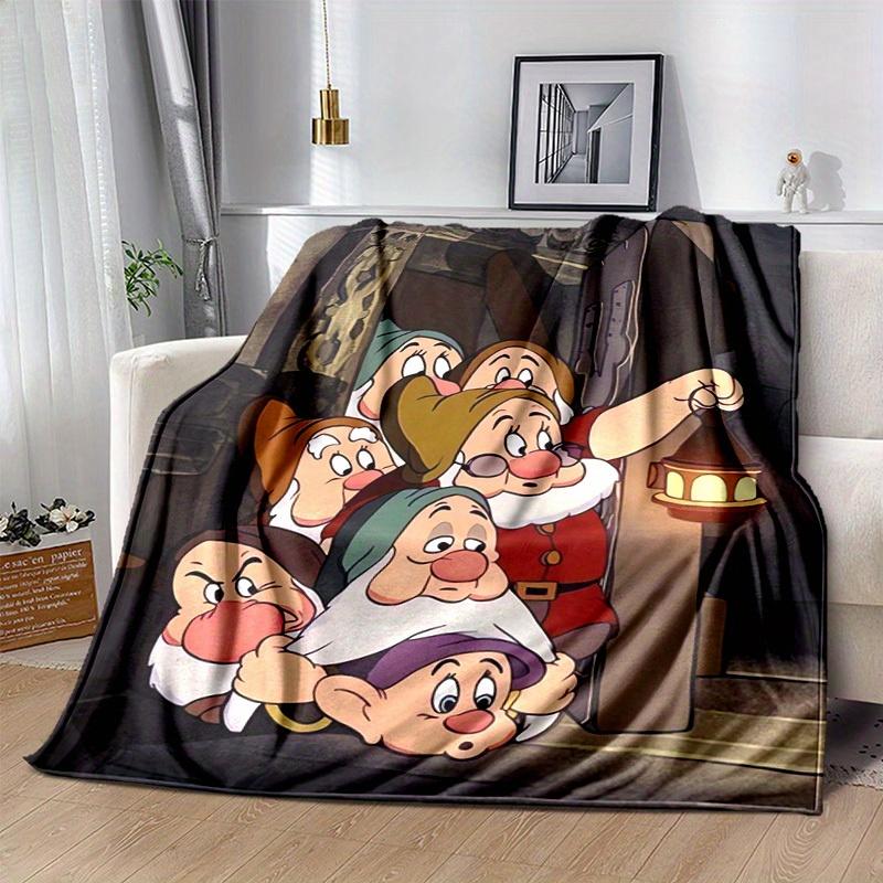 1pc, Snow White Seven Dwarfs Blanket Cozy Throw for Home Decor, Couch Cover, Outdoor Use, Gift Idea, Flannel Blanket Perfect for Bedroom