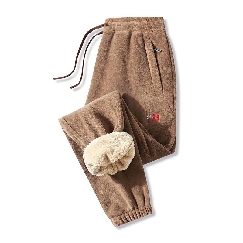 Зимние брюки мужские хлопковые повседневные брюки свободные спортивные брюки с толстым флисом плюс брюки оверсайз