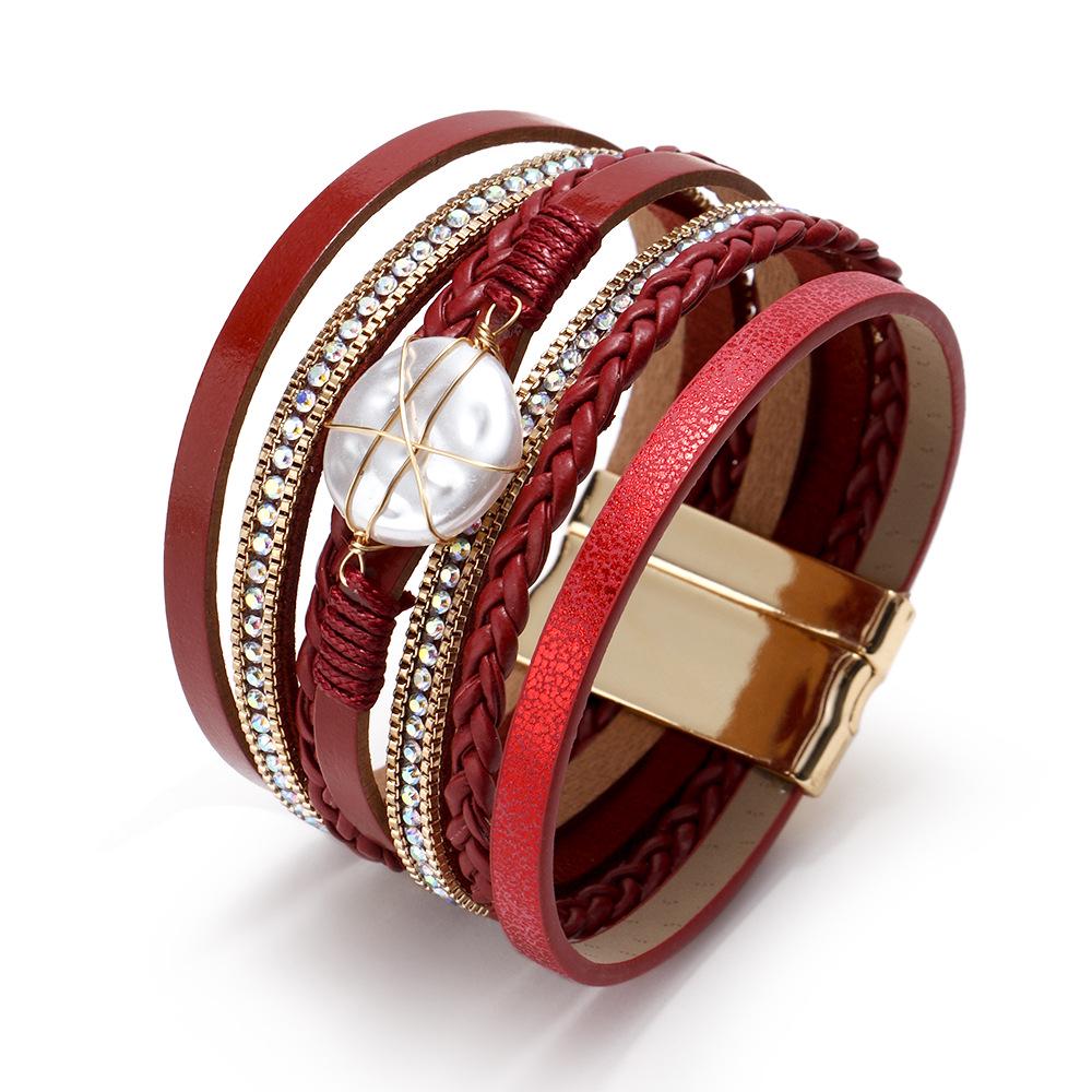 Unique Woven Shell & Baroque Pearl Ladies Bracelet