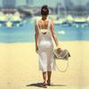 EDOLYNSA Cover-ups Sexy Strap Open Back Knitted Summer Beach Mesh Dress Crochet Tunic Women Beachwear Swimsuit Cover Up Sarongs Q902