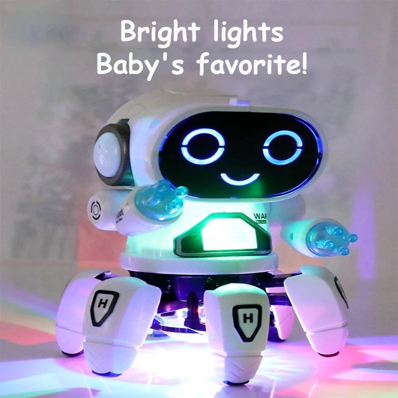 Dance Robot Electric Pet Musical Shining Toys 6 Claws Octopus Robot Educational Interactive Toys Children'sToy Gift Digital Pet