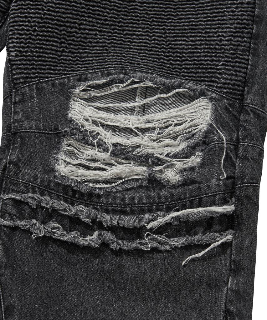 LIBERE Denim Biker Baggy Pants / Black