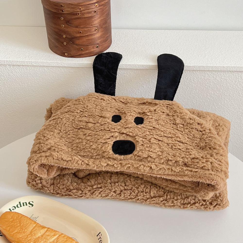 Winter Kawaii Bear Hooded Blanket Fleece Material Soft Blanket Shawl Throw Blanket Keep Warm Hooded Cloak Office Use