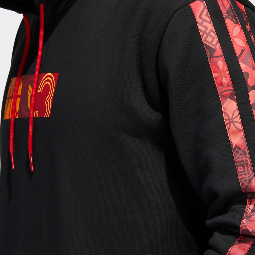 Adidas Год тигра, ограниченная серия, толстовка с капюшоном и контрастным узором, мужские топы, черные HF5879