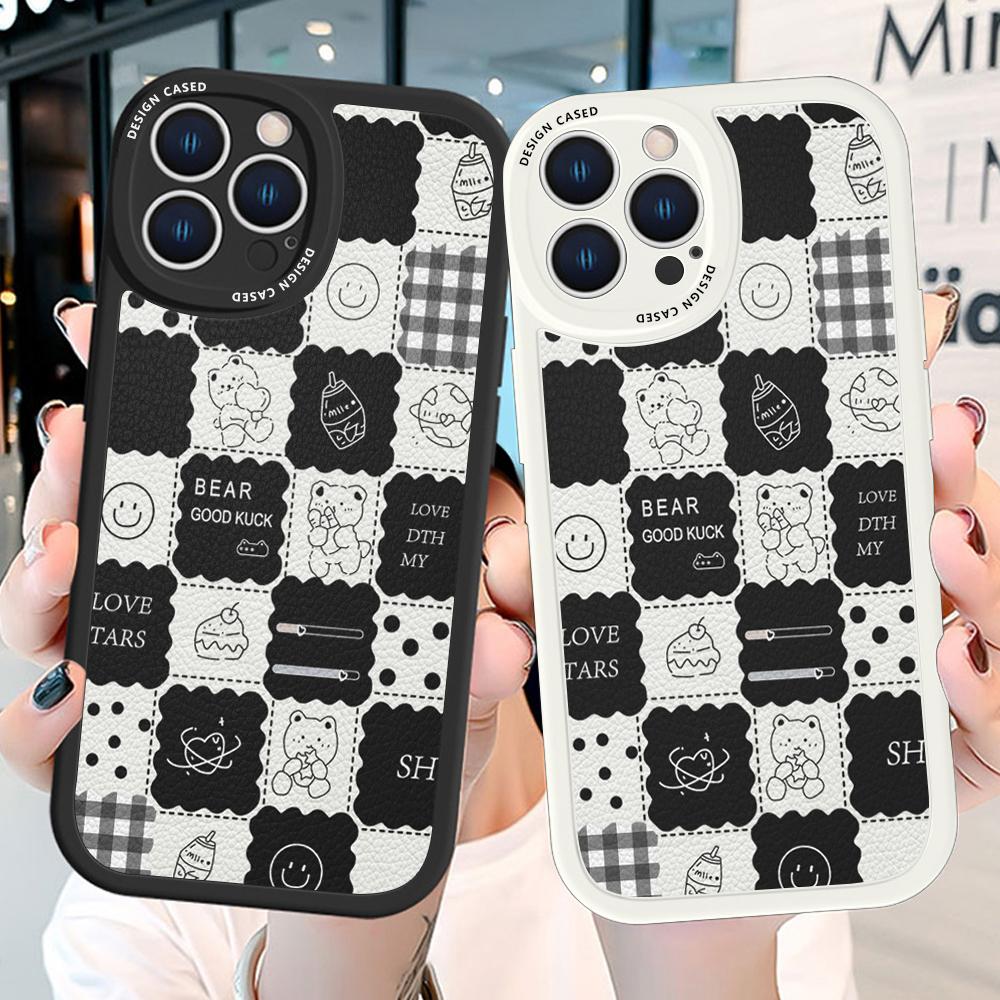 Тонкий кожаный чехол с милыми медведями из мультфильма, чехол из искусственной кожи для телефона Huawei Honor Infinix iPhone Vivo