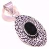 Black Spinel Gemstone Handmade Ethnic Engagement Gift Jewelry Pendant 2" S4s05
