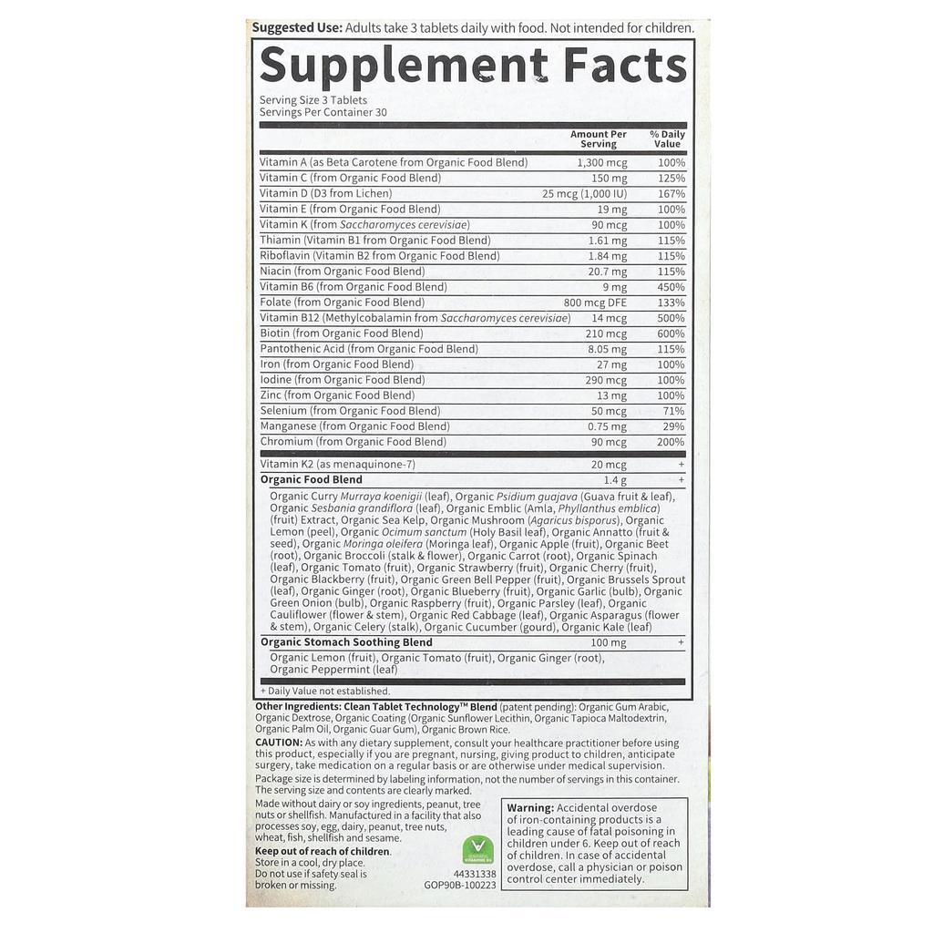 Органический, Пренатальный Мультивитамин, Веганские Таблетки, 90 Таблеток