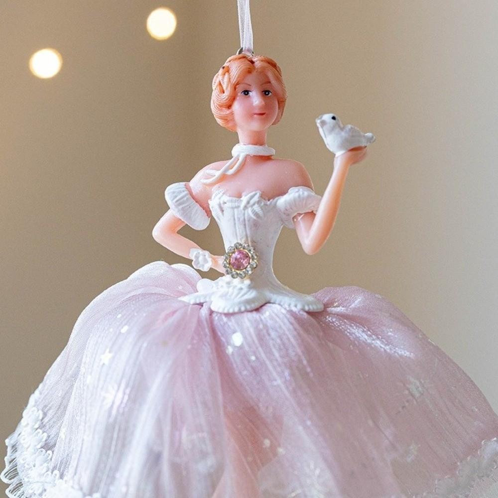 Милый Рождественский Кулон Балерина Юбка из Тюля Танцевальная Тема Подвеска на Рождественскую Елку Ручная Работа Рождественские Украшения для Девочки на Рождественскую Елку
