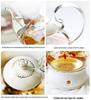 English Light Luxury Floral Teapot Set with Candle Heating Base - Heat-Resistant Glass for Afternoon Tea
