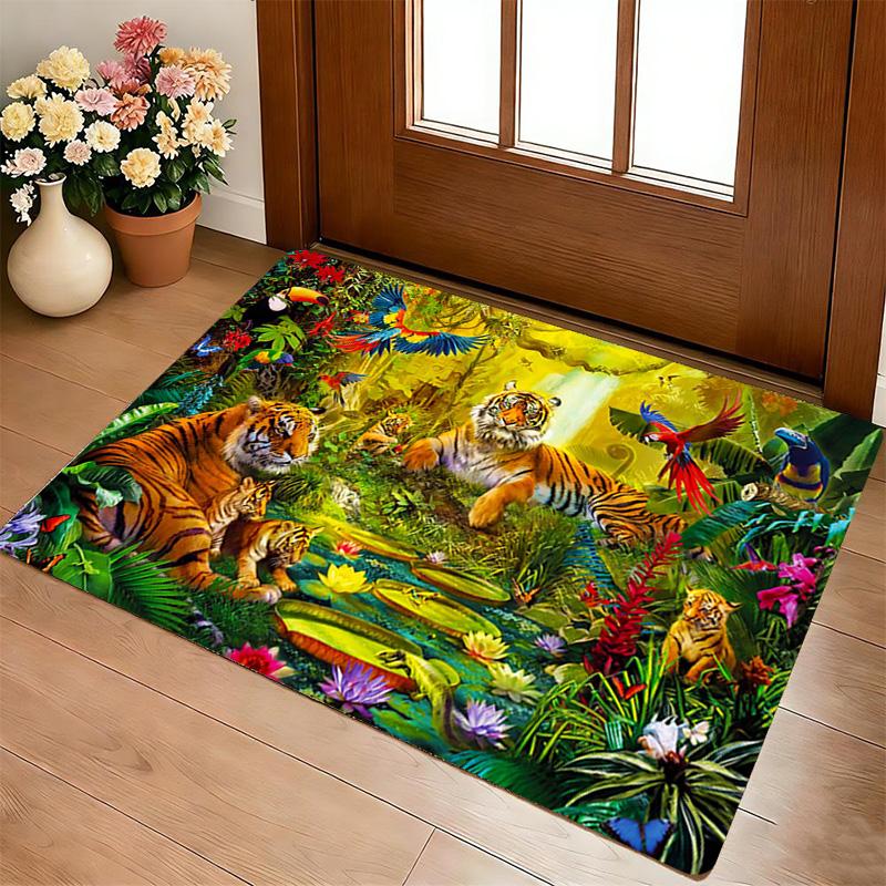Tiger Jungle Living Room Nonslip Area Rug Soft Carpet For Bedroom Game Playroom Sofa Office Home Decor Doormat Christmas Gift C9302248