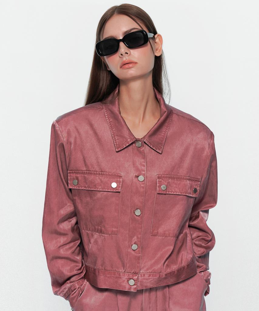 UUM Gloss Bio Crop Jacket Pink