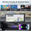 10,26-дюймовый портативный беспроводной экран Carplay для автомобиля, 4K HD сенсорный экран автомагнитолы с Apple CarPlay/Android Auto, 4K видеорегистратор, камера заднего вида 1080P,