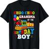 Grandma of the Birthday Boy Shirt Train Toys Theme Party T-Shirt