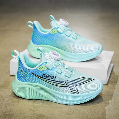 Спортивная обувь для бега для мальчиков и девочек, одноклассники и одноклассницы, весенняя дышащая сетка, вращающаяся пряжка, модная, легкая и не обувь