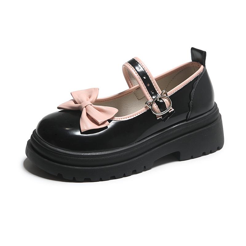2025 новые маленькие кожаные туфли женские японские JK милые туфли принцессы для девочек с юбкой толстая подошва неглубокий носок маленькие одинарные туфли