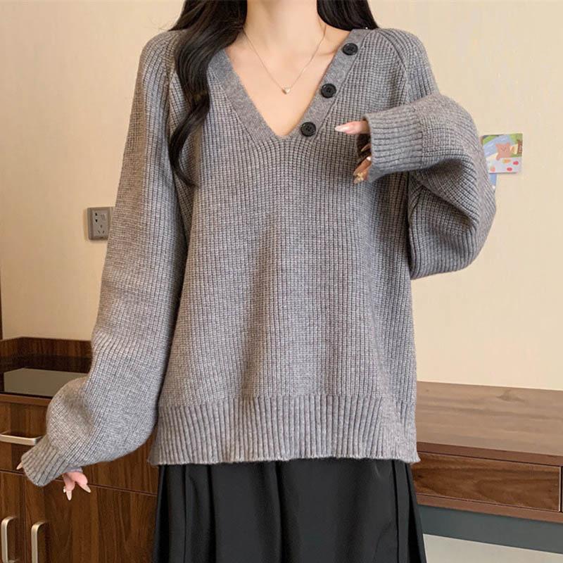 Sweater for Women Autumn Winter Thickened Warm Knitted Stretchy Long Sleeve Oversize Tops