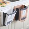Kitchen Wall-mounted Folding Trash Can Household Cabinet Hanging Storage Trash Basket Creative Classification Hanging Trash Can