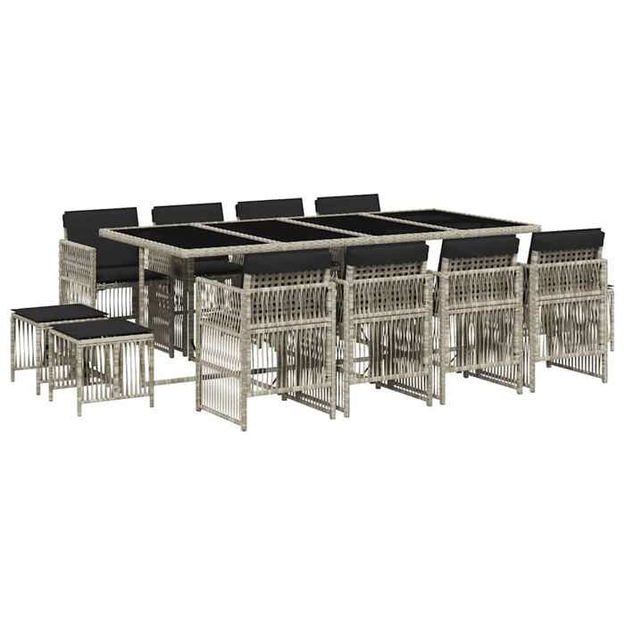 VidaXL Ensemble à Manger de Jardin avec Coussins 13 pcs, Table et Chaise de Terrasse, Meubles de Patio, Mobilier 3210983
