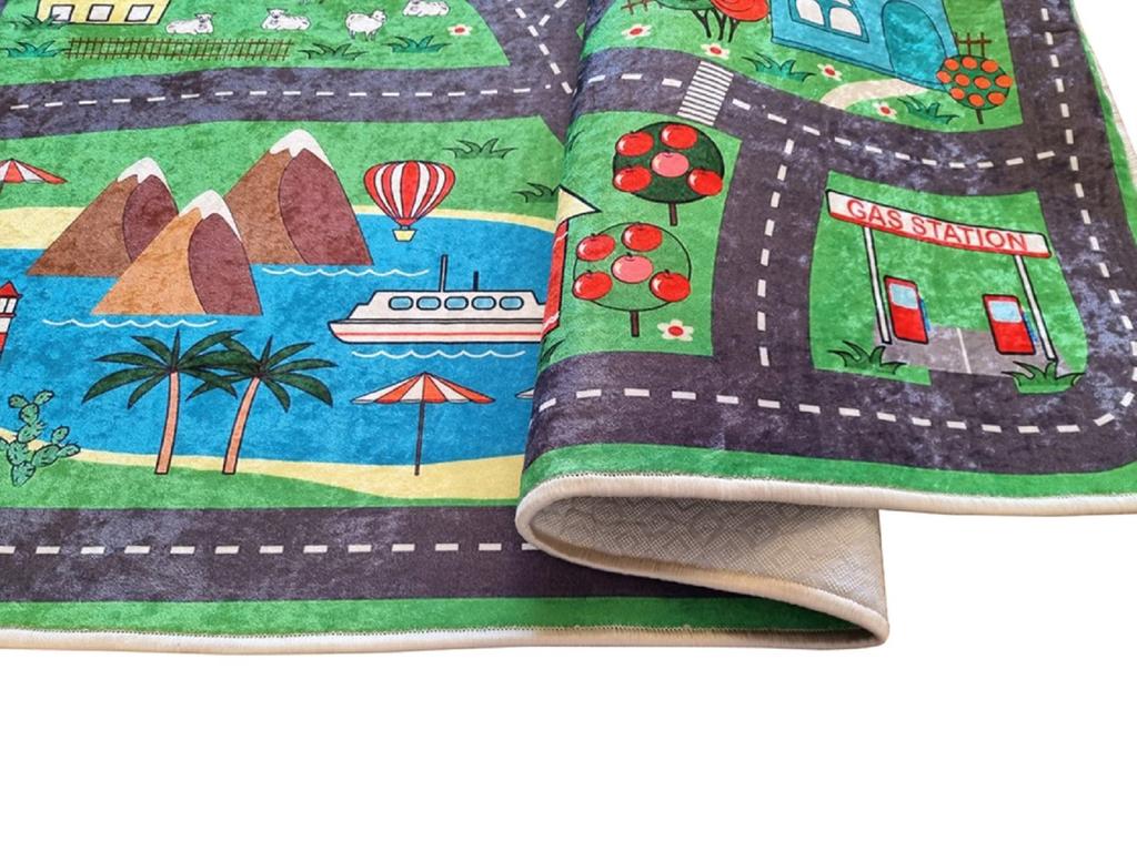 Children's Bedroom Rug 100x160 Cm Polyester Circuit Villa