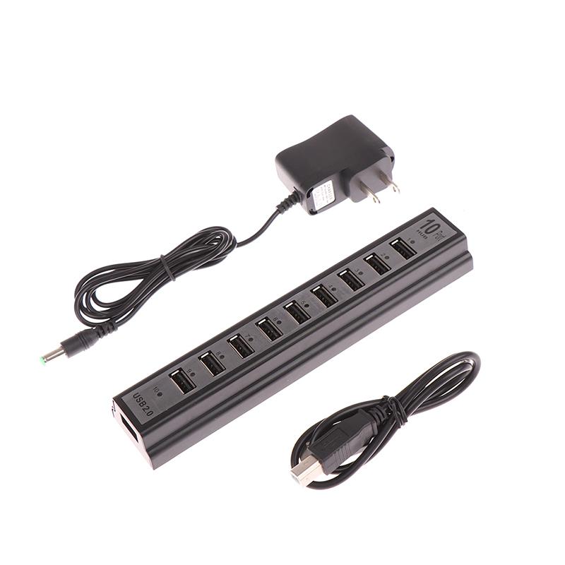 Адаптер питания USB-адаптер для зарядного устройства Высокоскоростной мультиконцентратор 10-портовый для ноутбука
