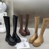 Stylish Women's Long Knee High Boots With Thick Sole And Slimming Design For Fall Winter Fashion