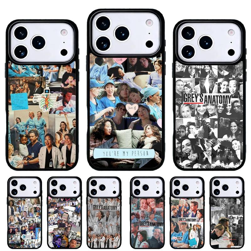 Greys Anatomy Collage Phone Case for iPhone 17 16 15 14 13 Pro Max Back Cover for 12 11 Pro Coque