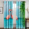 Высококачественные плотные затемняющие шторы с принтом фламинго, пляжа и моря, розовые животные для окон в гостиной, высокие затемняющие шторы, новые шторы
