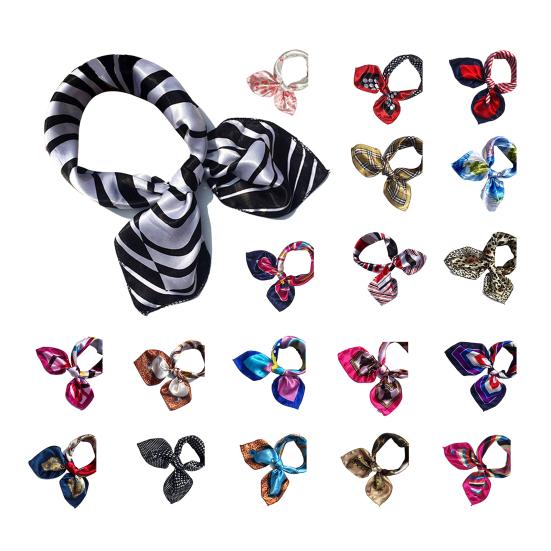 Faux Silk Square Satin Soft Kerchief Stewardess Scarf Bandana Neckerchief
