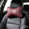 CRY1 Ice Silk Car Seat Neck Pillow Headrest Rest Support Cushion Pad For Mercedes Benz Amg A GLC GLA GLE W205 W212 X156 W166 Sticker