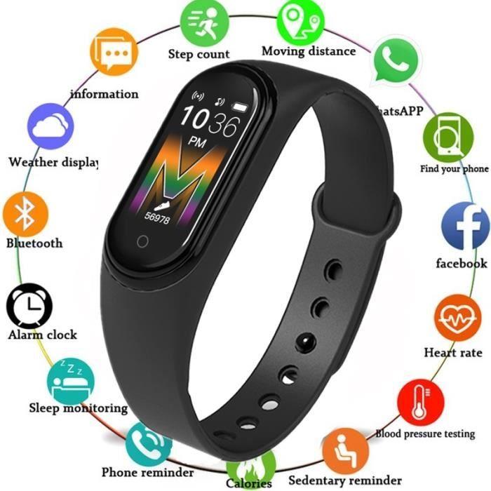 Montre connectée,M5 Bracelet Intelligent Sport Fitness Bracelet Montre Fitness Tracker appel-Misic Smartwatch - Type M5 Black