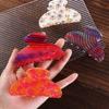 Korean Style Hair Claw Clip Colorful Acrylic Shark Clip Sweet Flower Hair Claw  Ladies