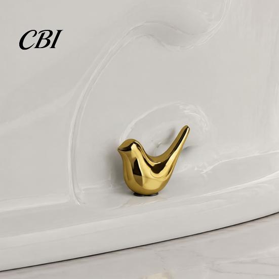 Decorative Ceramic Toilet Accessory 2PCS Bird Screw Covers, Bolt Caps, Modern Anti Slip Cover Style Universal Fit Caps for Home Bathroom Renovation
