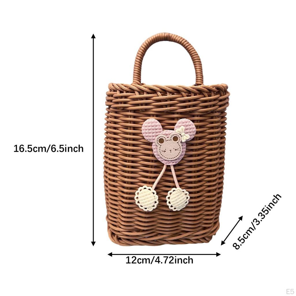 Подвесная корзина настенная для хранения плетеных мелочей многофункциональная декоративная ручная работа