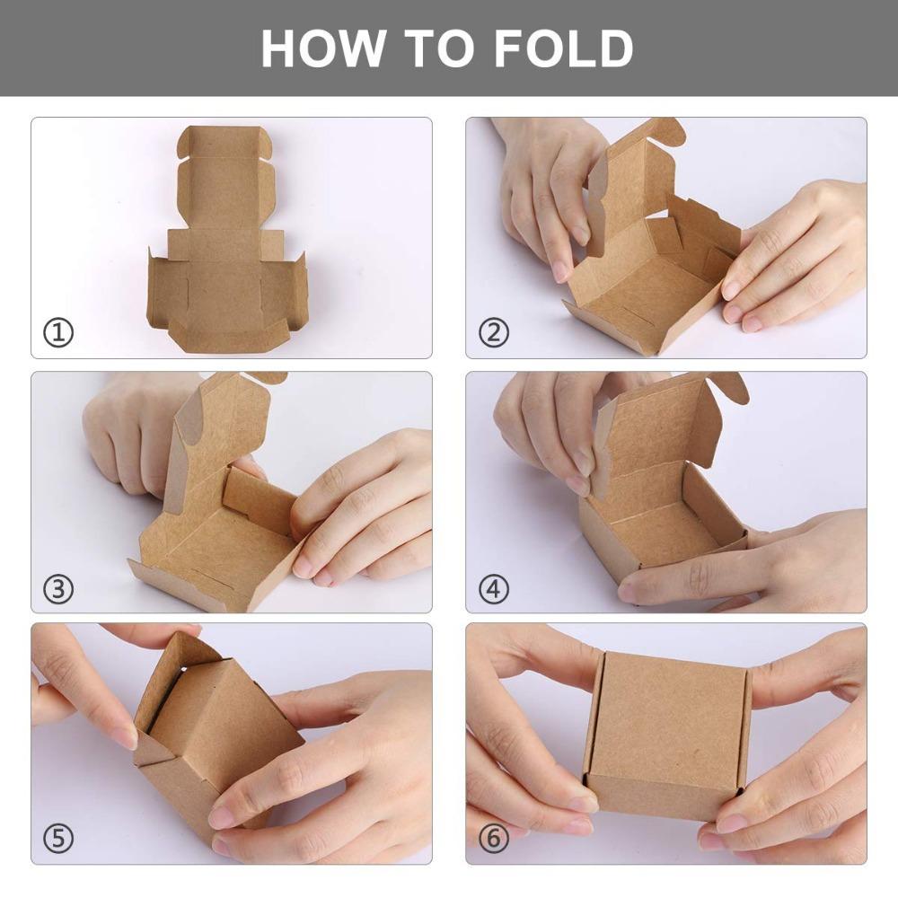 60 шт. Мини-картонные коробки, шкатулки для украшений, квадратные подарочные коробки, подарочная упаковочная коробка, крафт-коробки, подарочная упаковка для ювелирных изделий, ожерелья и колец