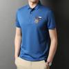 Мужская новая летняя вышитая деловая рубашка поло с короткими рукавами, модная и красивая тонкая футболка с лацканами для мужчин