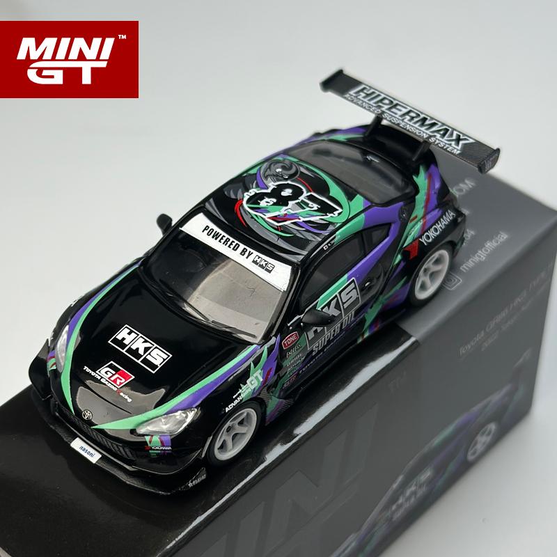 YVAZ6 MINIGT 1:64 Toyota GR86 HKS TYPE R 2022 Токийский Автосалон MGT Литой Модель Автомобиля 1005