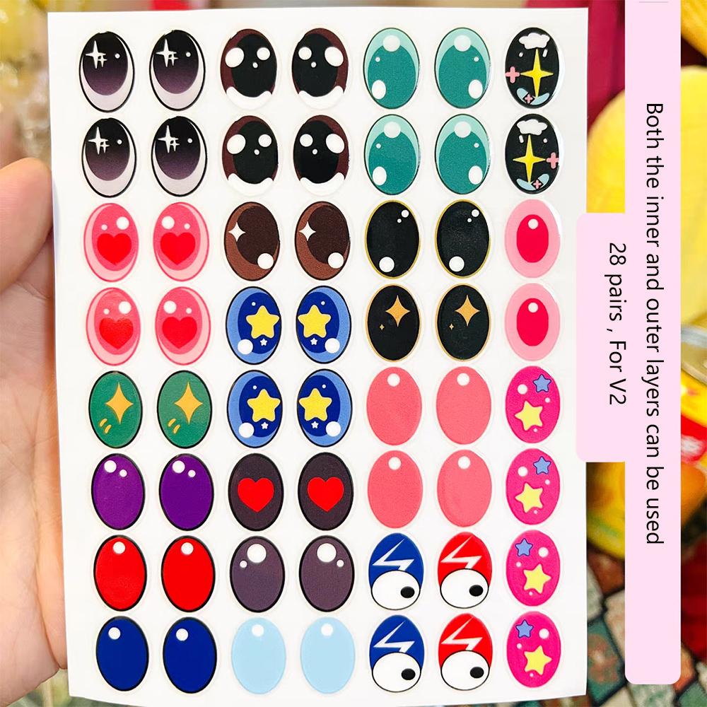 For 17cm Labubu Doll Accessories Facial Makeup Stickers Eye Decoration Stickers DIY Decoration Materials and Accessories