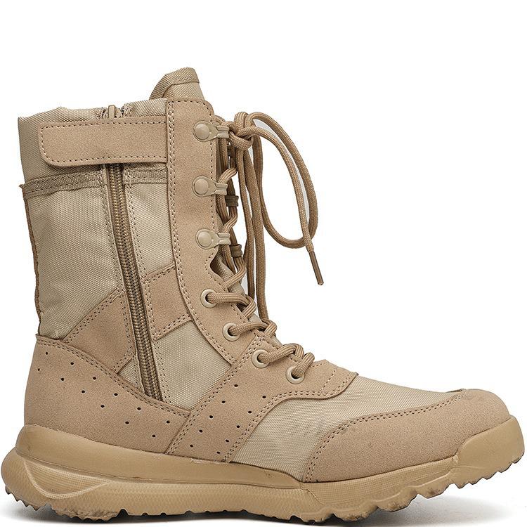 Унисекс Дышащие Летние Боевые Ботинки - Легкие, Высокие, Тактические, Боковая Молния для Использования на Открытом Воздухе