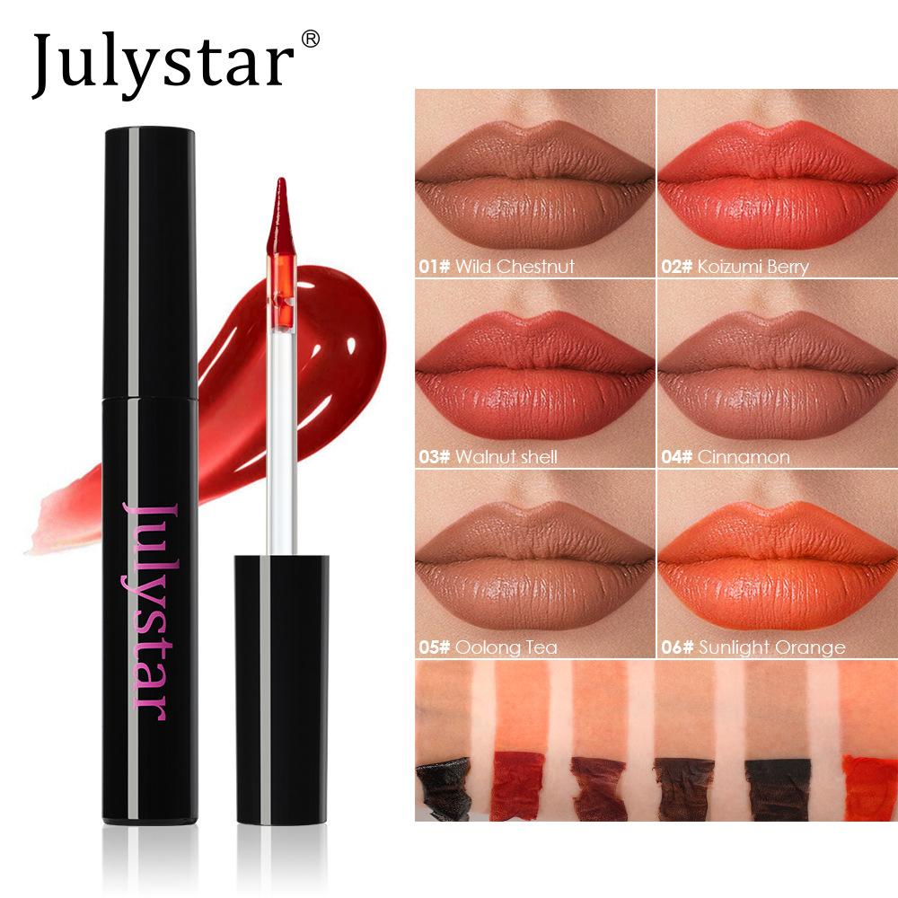 JULYSTAR Смываемый тинт для губ Матовая жидкая помада Водостойкая Стойкая Не переносится Смываемый тинт для губ Магическое тату Блеск для губ Косметика