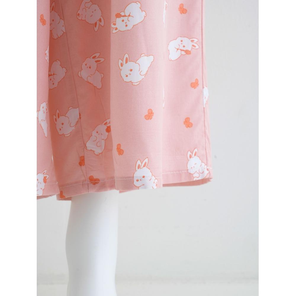 Daiso [женщины] Узорчатые брюки из вискозы 9 частей, кролик