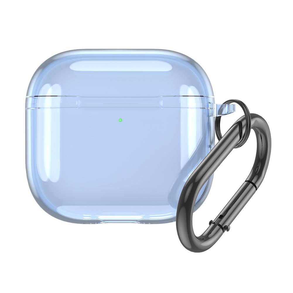 Прозрачный защитный чехол из ТПУ для Apple AirPods 4 2025 с карабином, ударопрочный и грязеотталкивающий