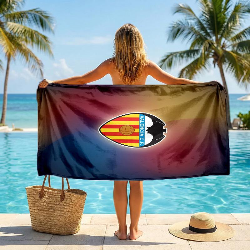 Valencia FC print Quick Dry Beach Towel Microfiber Absorbent Portable Travel Swimming Towel