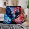 "Liberty Angel: Patriotic Wings Statue of Liberty Art Print"Blanket Flannel Throw Blanket for Sofa, Bed, Travel, Camping, Office