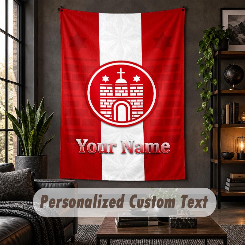Personalized Wall Tapestry,FC St. Pauli Custom Text, Soft Fabric Wall Art For Indoor Decoration